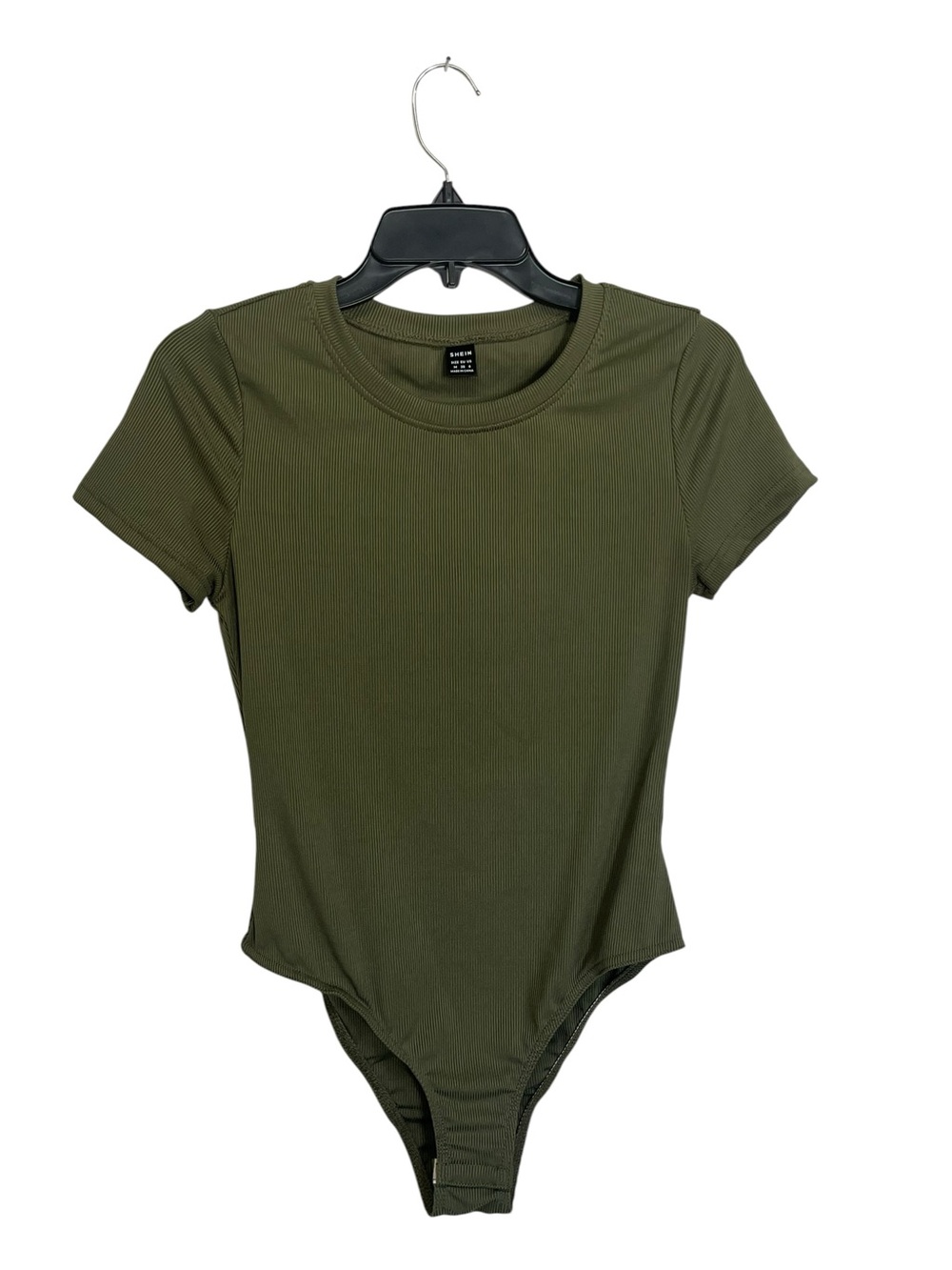 Lot of 3 SHEIN | Black Green Cream Short Sleeve Pullover Snap Closure Bodysuit M - Picture 3 of 4